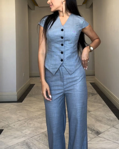 Isolia™ - V-neck top and pants set
