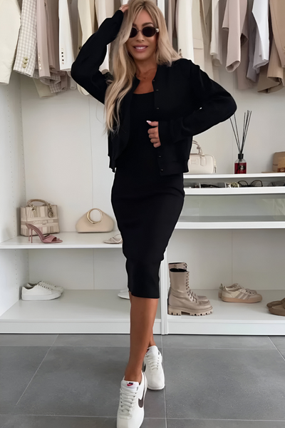 Manon | Midi Dress & Cardigan Set