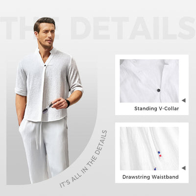 Victor™ Men's Two-Piece Cotton Set: Top and Pants