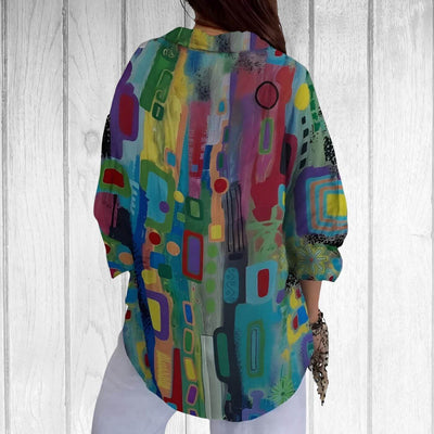 Eline™ – Komfortabel Sommerbluse med Geometrisk Mønster