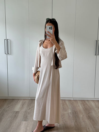 Dress with shirt - cream