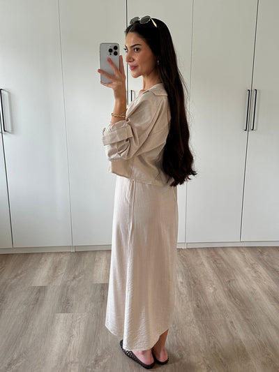 Dress with shirt - cream