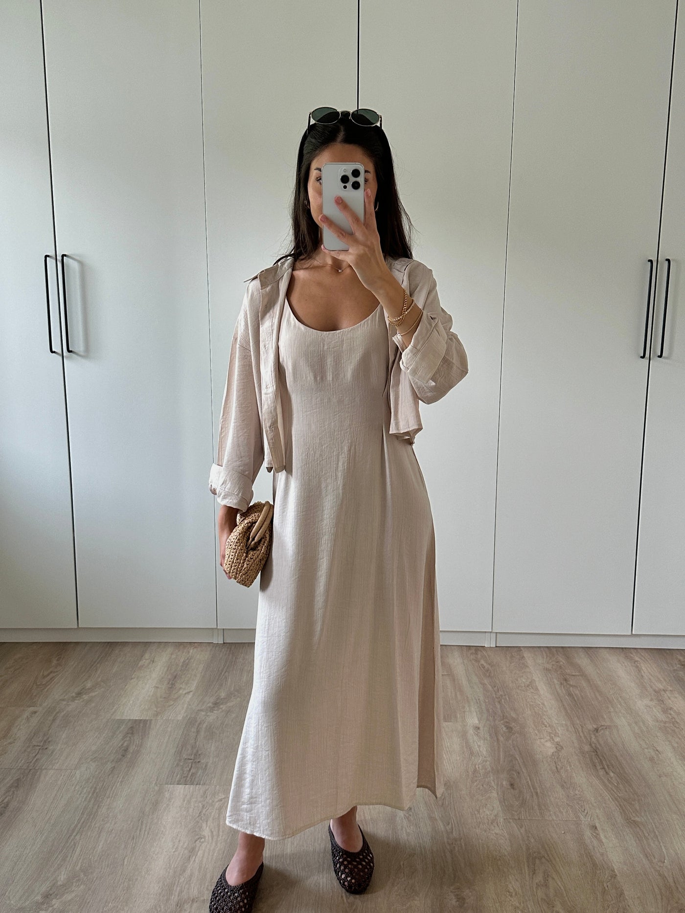Dress with shirt - cream