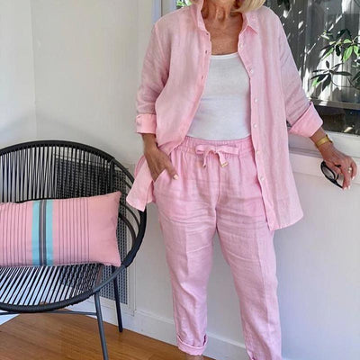Zélie™ - Cotton and Linen Shirt and Pants Set