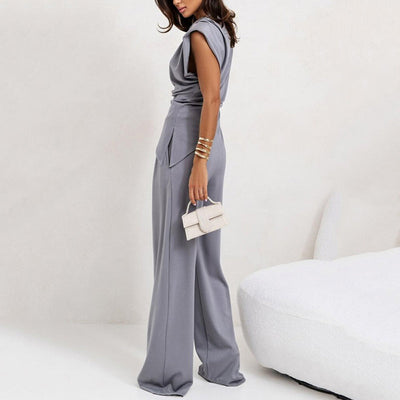 Alya™ - Women's Elegant Solid Two-Piece Set