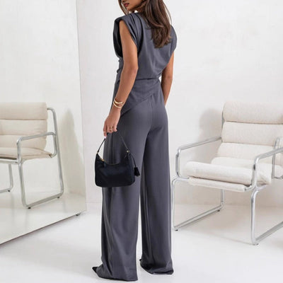 Alya™ - Women's Elegant Solid Two-Piece Set