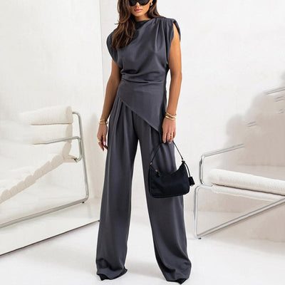Alya™ - Women's Elegant Solid Two-Piece Set