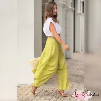 Myla™ - Women's Set: V-neck Top and Flare Pants