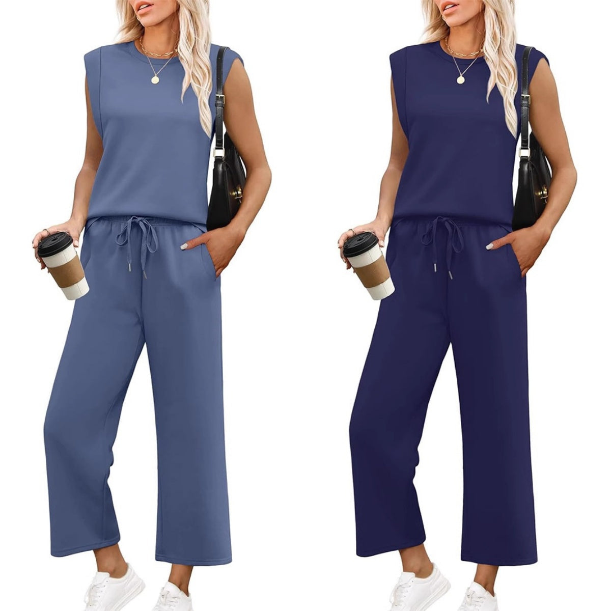 Isa™ - Women's Casual Sleeveless Top with Wide Leg Pants