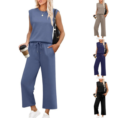 Isa™ - Women's Casual Sleeveless Top with Wide Leg Pants
