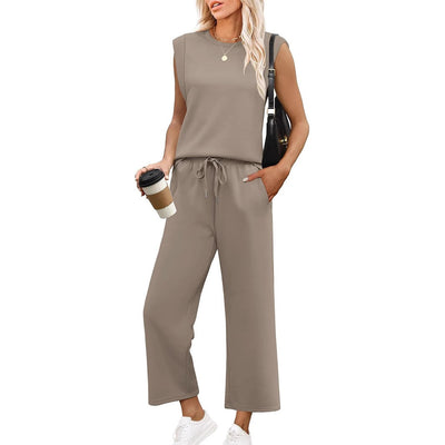 Isa™ - Women's Casual Sleeveless Top with Wide Leg Pants