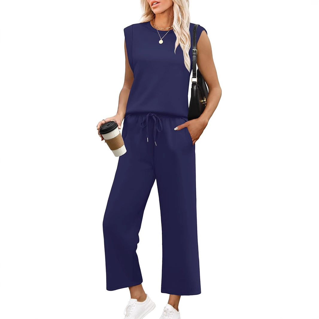 Isa™ - Women's Casual Sleeveless Top with Wide Leg Pants