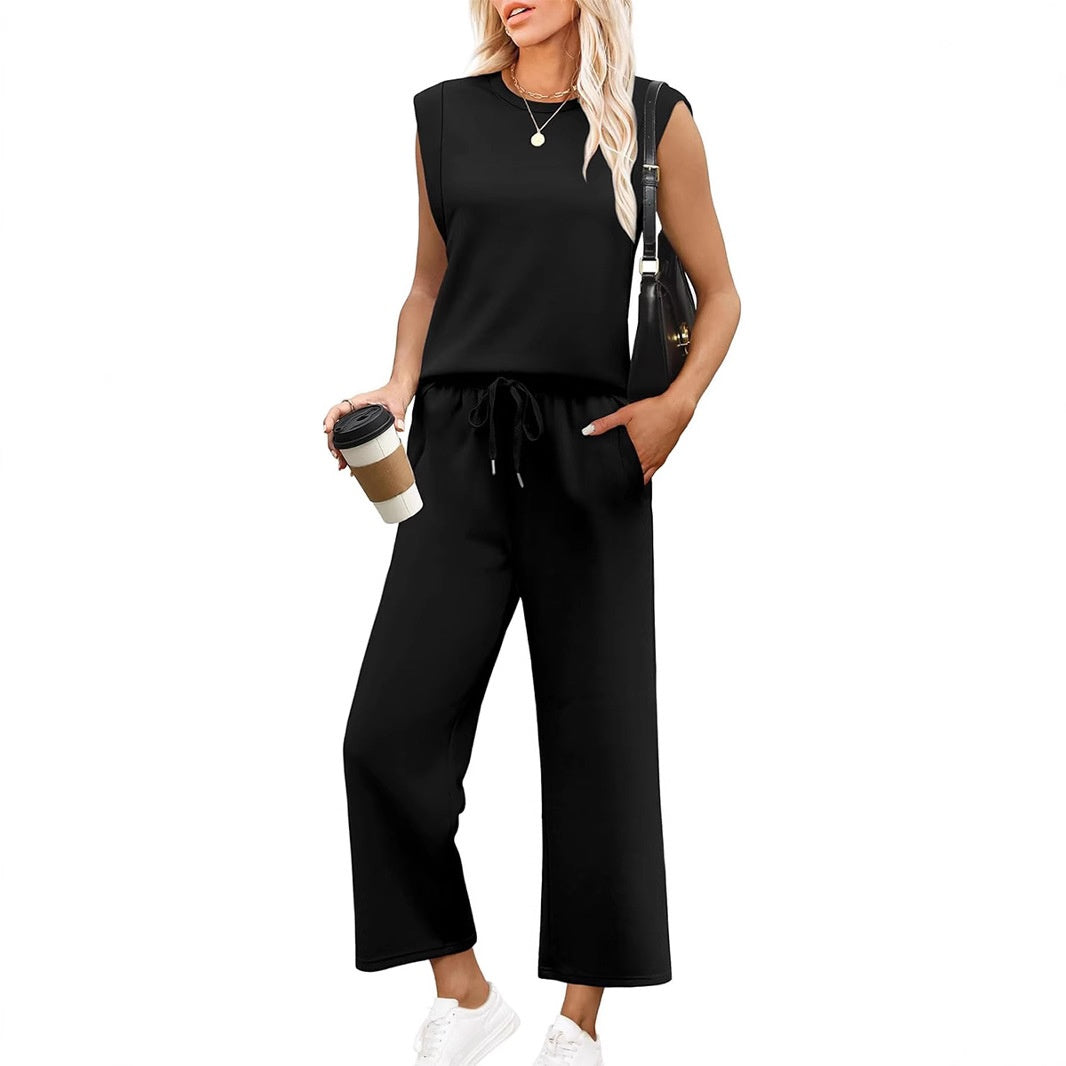 Isa™ - Women's Casual Sleeveless Top with Wide Leg Pants