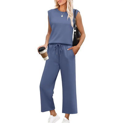 Isa™ - Women's Casual Sleeveless Top with Wide Leg Pants