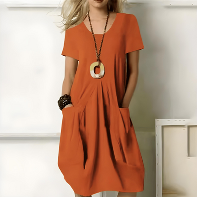 Seraphina™ - Elegant Cotton Dress with Belly Cover